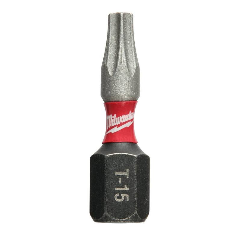 Milwaukee SHOCKWAVE Impact Duty 1 pulgada T15 Torx Aleación de Acero Insertar Bit (Paquete de 2) - 48-32-4428
