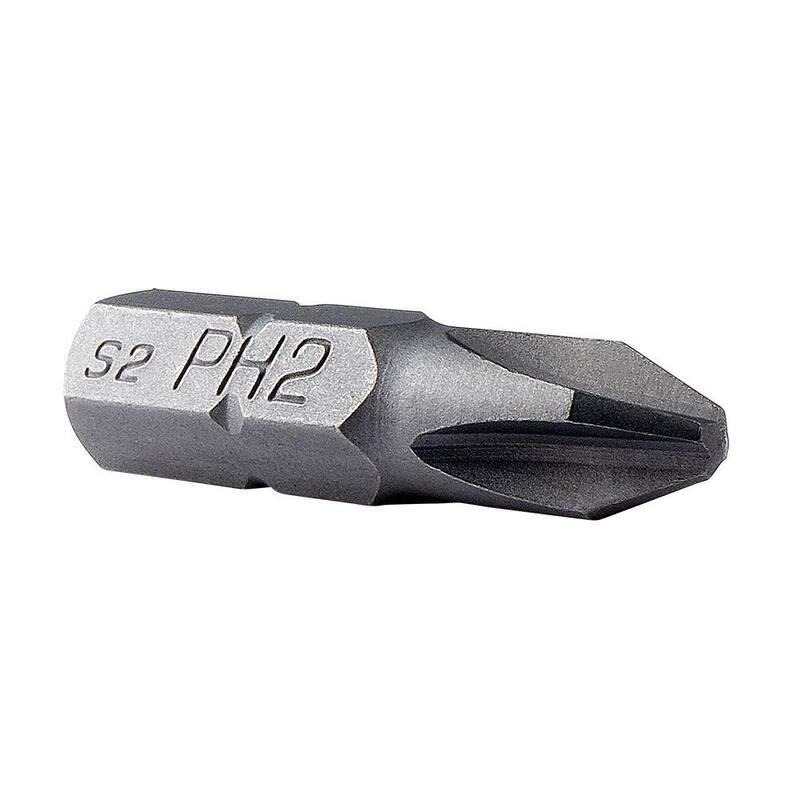 Juego de 2 puntas Phillips de acero aleado ToolPro en caja de almacenamiento entrelazada (50 piezas) - TP60630