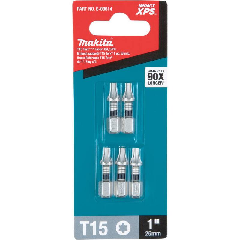 Makita IMPACT XPS T15 Torx 1 in. Insert Bit (paquete de 5) - E-00614