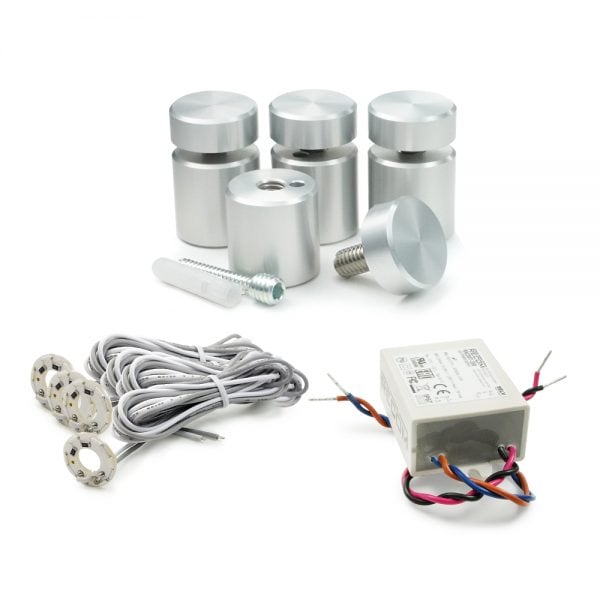 Gyford Décor Complete LED Standoff Kit - Red LED - Hard-Wired Power Supply - SOK-LEDRED-HW