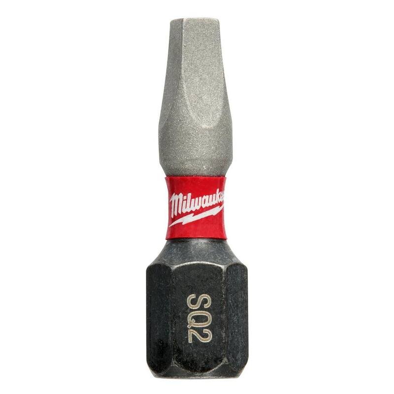 Milwaukee SHOCKWAVE Impact Duty 1 pulgada Square #2 Aleación de Acero Insertar Bit (paquete de 5) - 48-32-4605