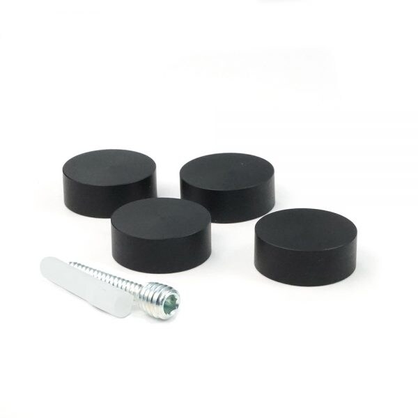 Simply Standoffs Flush Mount Kit for Signs - 1"D caps, Matte Black - OEMK-FM100BL