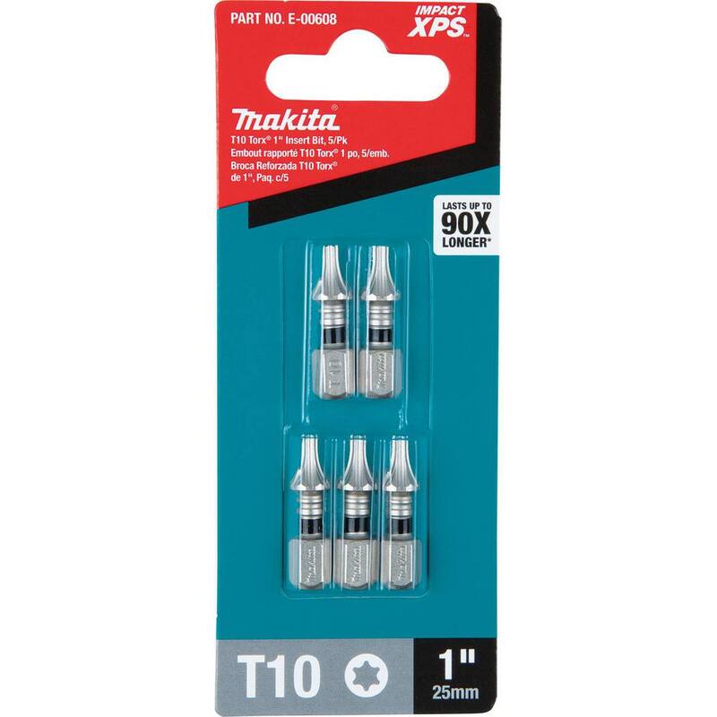 Makita IMPACT XPS T10 Torx 1 in. Insert Bit (paquete de 5) - E-00608