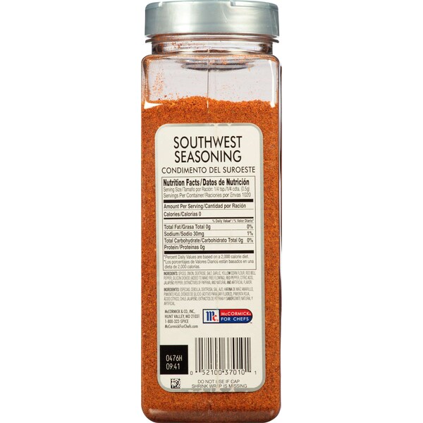 Mccormick McCormick Southwest Seasoning 18 oz. Container, PK6 - 937010