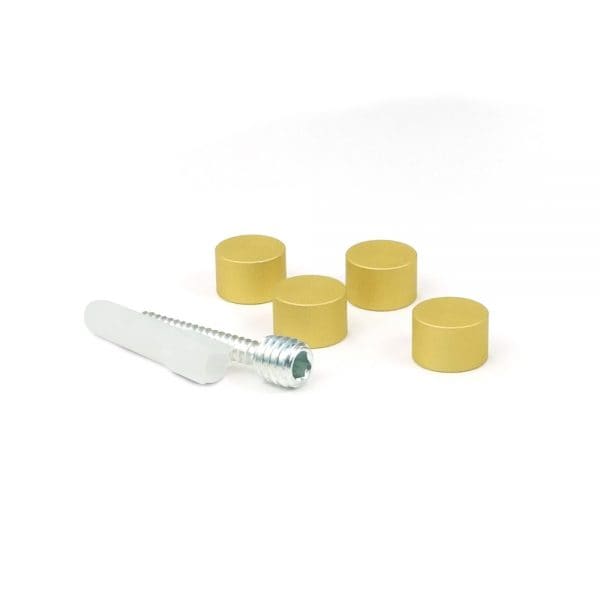 Simply Standoffs Flush Mount Kit for Signs - 1/2"D caps, Matte Gold - OEMK-FM50MG