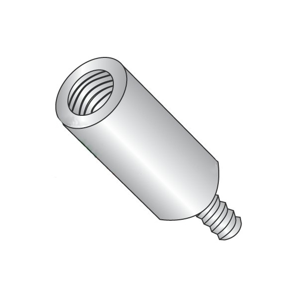 Newport Fasteners Round Standoffs, #4-40 Thrd Sz, 1/2 in Bd L, Aluminum Plain, 1/4 in OD, 1000 PK - 801225