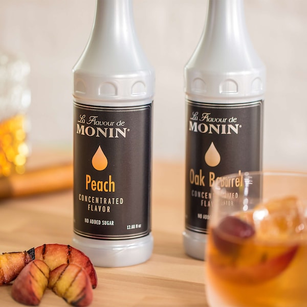 Monin Monin Peach Concentrate Flavor 375mL Bottle, PK4 - M-VJ036FP