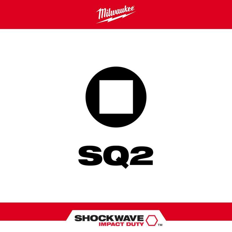 Milwaukee SHOCKWAVE Impact Duty 1 pulgada Square #2 Alloy Steel Insert Bit (paquete de 2) - 48-32-4422