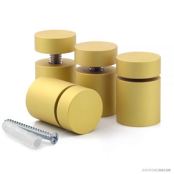 Simply Standoffs Complete 1"D x 1"L SIMPLY Standoff Kit - Matte Gold - OEMK-100MG