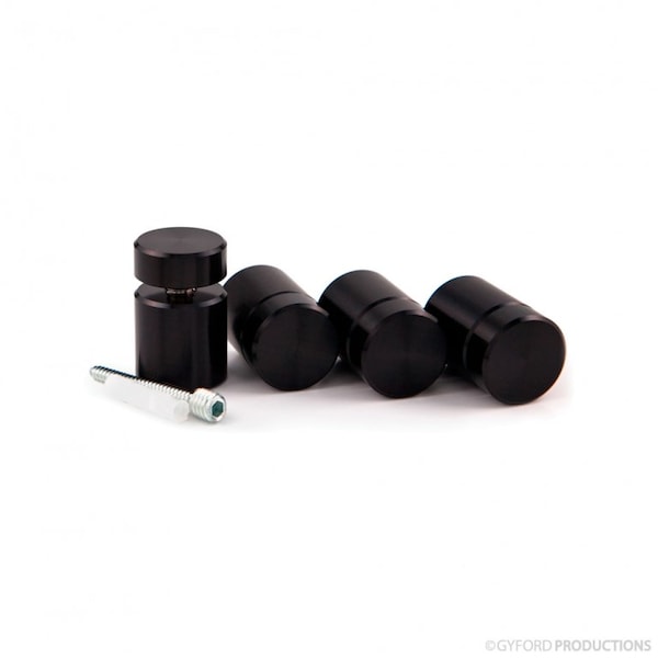 Gyford Décor Round Standoffs, Aluminum Black Anodized - SOK-9-100BL