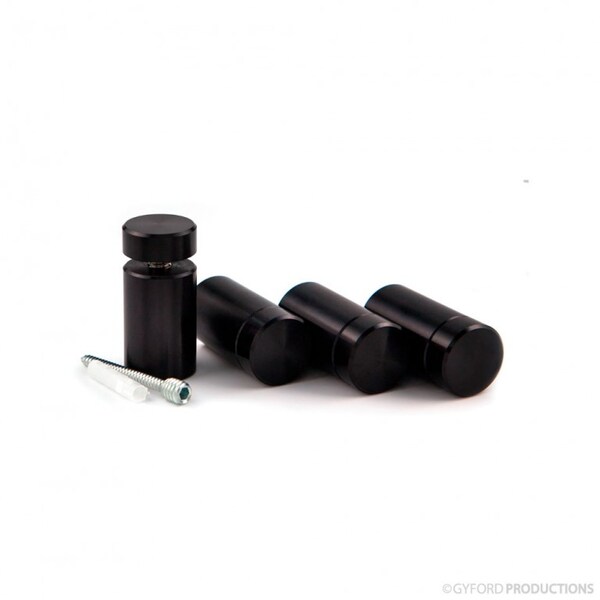 Gyford Décor Round Standoffs, Aluminum Black Anodized - SOK-9-150BL