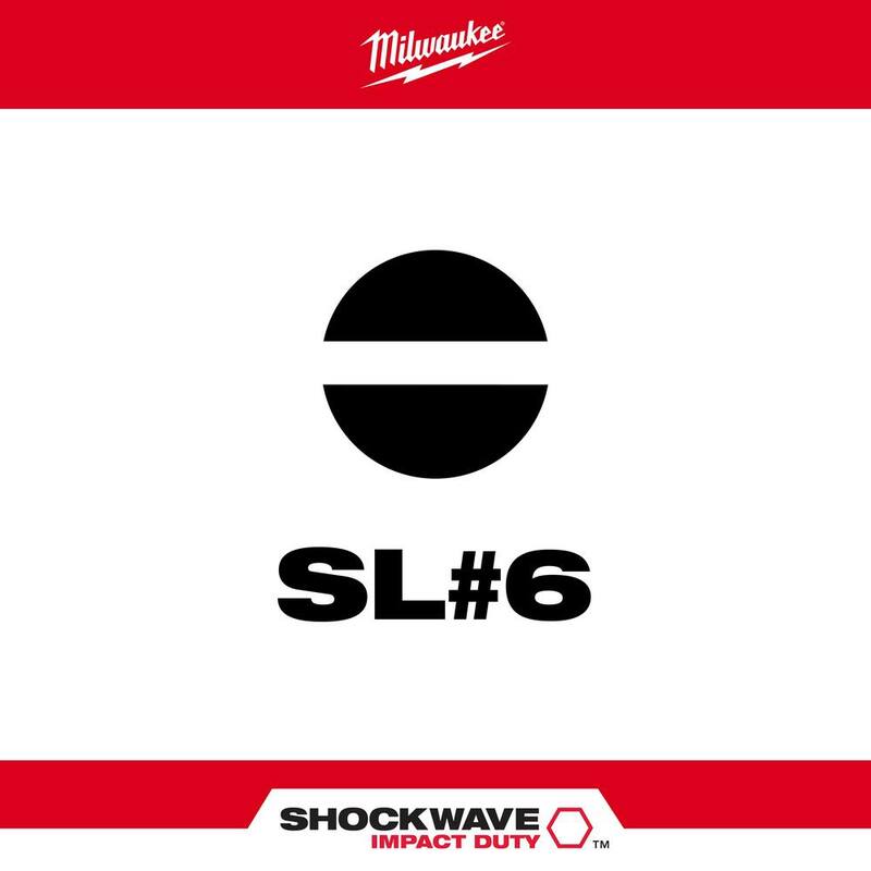 Milwaukee SHOCKWAVE Impact Duty 2 pulgadas x 1/8 pulgadas SL#6 Cabeza de Destornillador de Acero Aleado (1 pieza) - 48-32-4916