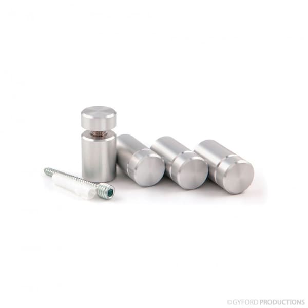Gyford Décor Round Standoffs, Aluminum Clear Anodized - SOK-75-100