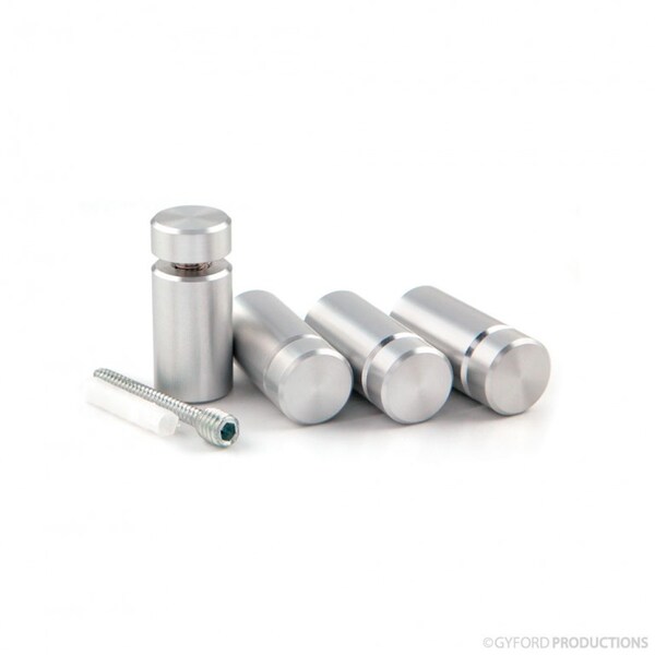 Gyford Décor Round Standoffs, Aluminum Clear Anodized - SOK-75-125