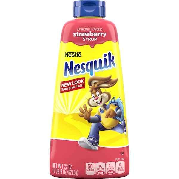 Nestle Nesquik Strawberry Syrup 22 oz. Bottle, PK6 - 00028000489281U