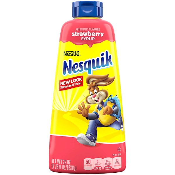 Nestle Nesquik Strawberry Syrup 22 oz. Bottle, PK6 - 00028000489281U