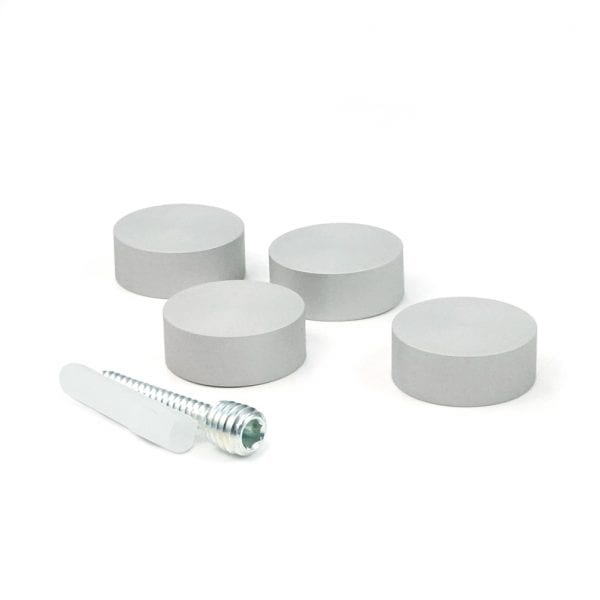 Simply Standoffs Flush Mount Kit for Signs - 1"D caps, Matte Silver - OEMK-FM100MS