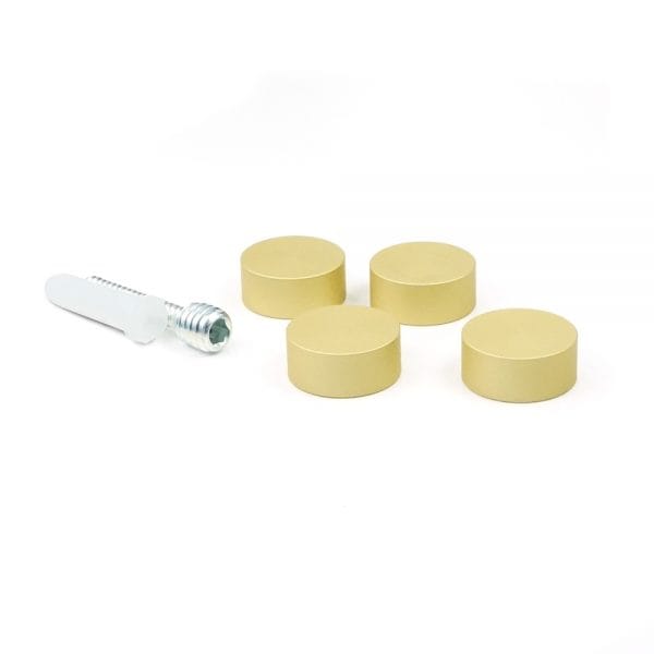 Simply Standoffs Flush Mount Kit for Signs - 1"D caps, Matte Gold - OEMK-FM100MG