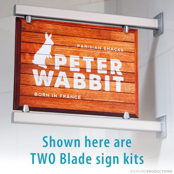 Gyford Décor Single Blade Sign Hardware Kit for 1/4" Thick Sign Material (plastic not included) - SLK-BL-250