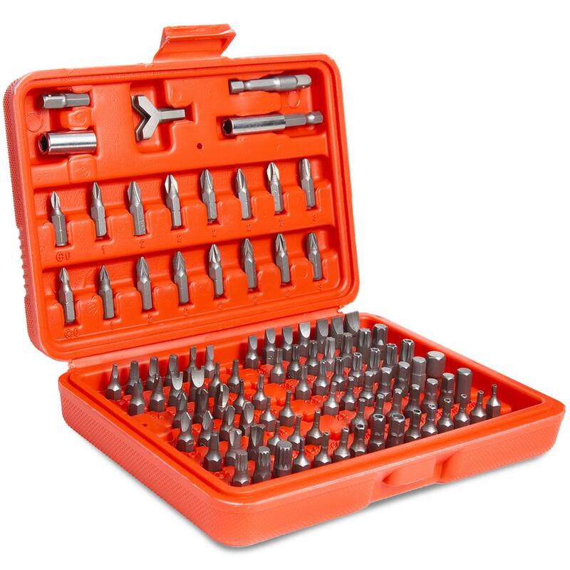 Juego de 100 puntas de seguridad hexagonales para unidad de 1/4 de pulgada de STARK USA con estuche - 46062-H