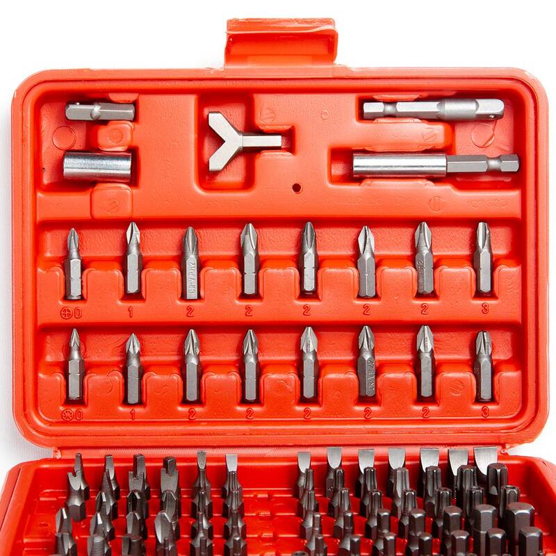Juego de 100 puntas de seguridad hexagonales para unidad de 1/4 de pulgada de STARK USA con estuche - 46062-H