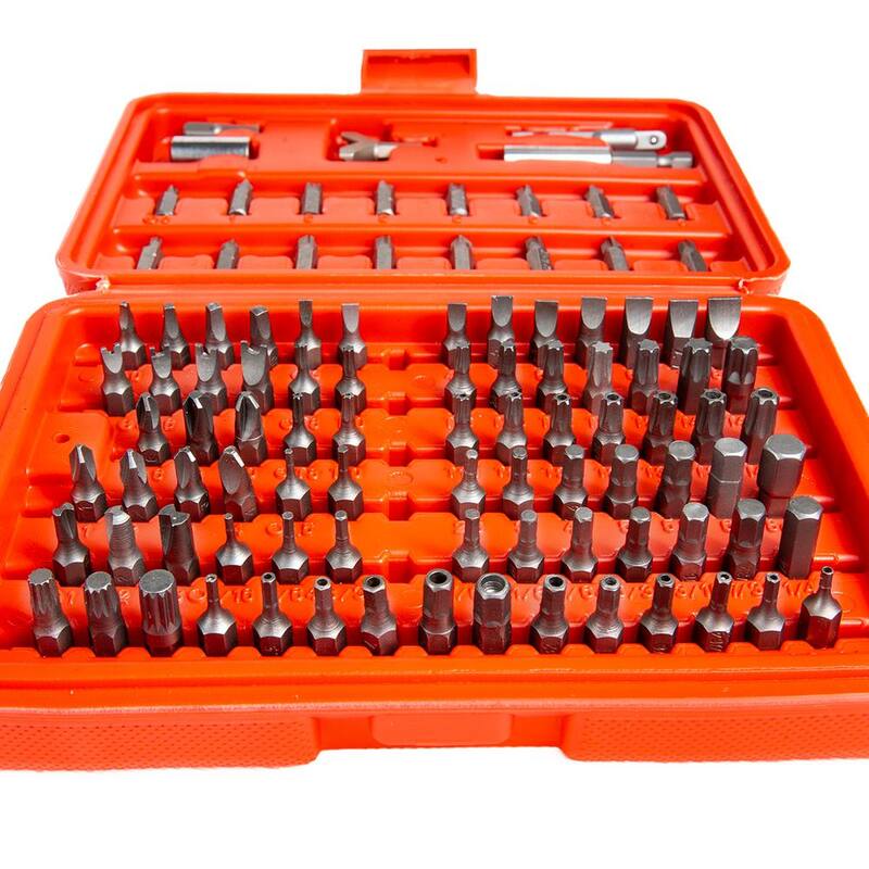 Juego de 100 puntas de seguridad hexagonales para unidad de 1/4 de pulgada de STARK USA con estuche - 46062-H