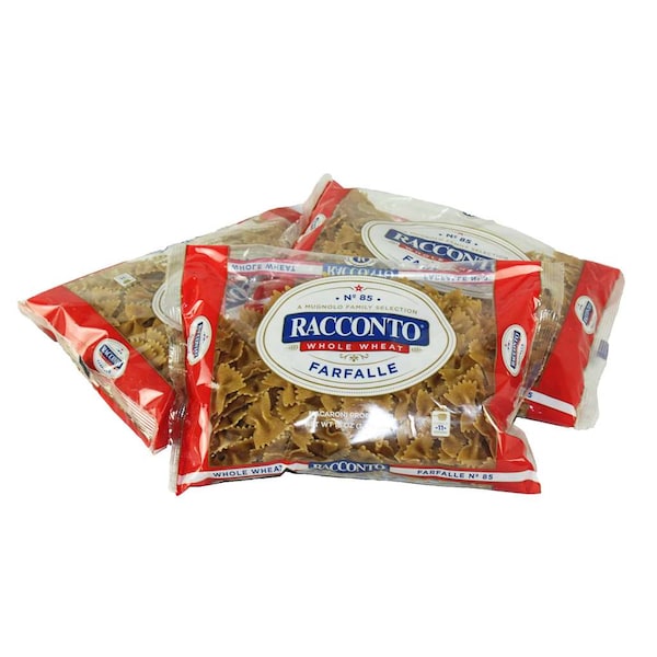 Racconto Pasta Whole Wheat Farfalle Medium Bow Ties 16 oz., PK12 - 10085