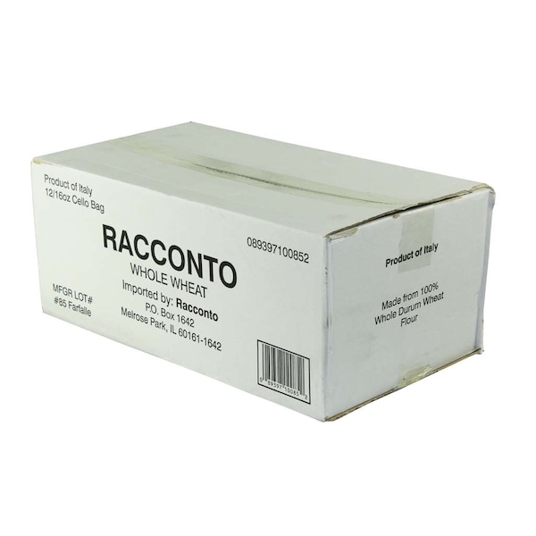 Racconto Pasta Whole Wheat Farfalle Medium Bow Ties 16 oz., PK12 - 10085