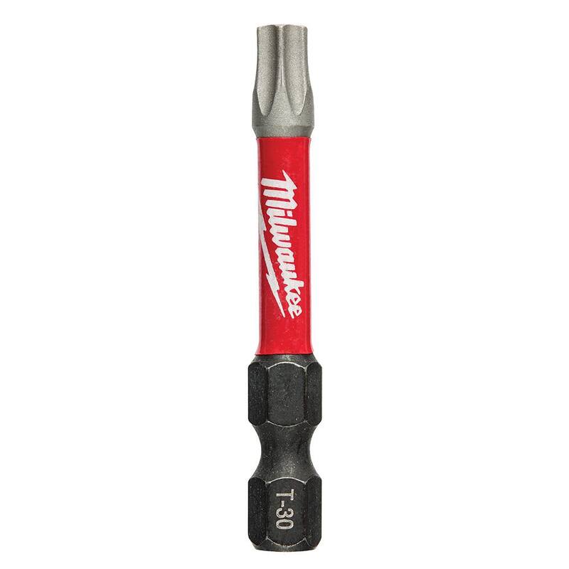 Milwaukee SHOCKWAVE Impact Duty 2 pulgadas T30 Torx Puntas para Destornillador de Acero de Aleación (paquete de 5) - 48-32-4687