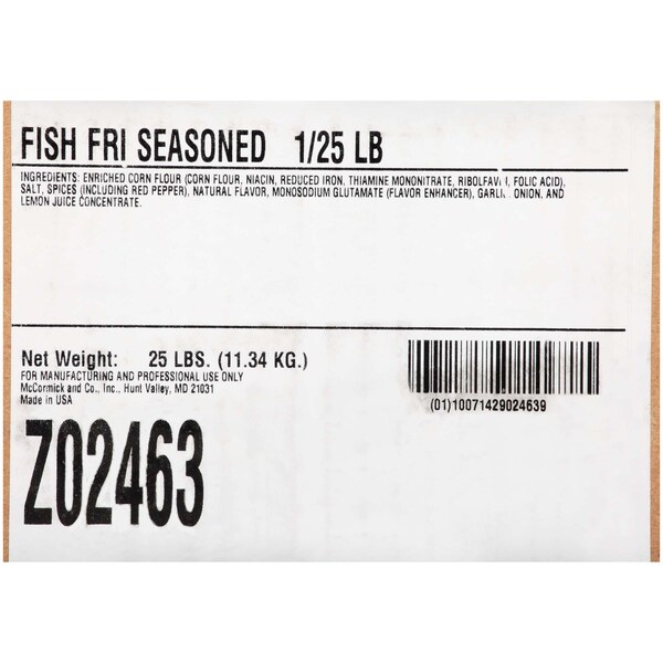 Zatarains Zatarains Seasoned Fish Fry 25lbs - Z02463
