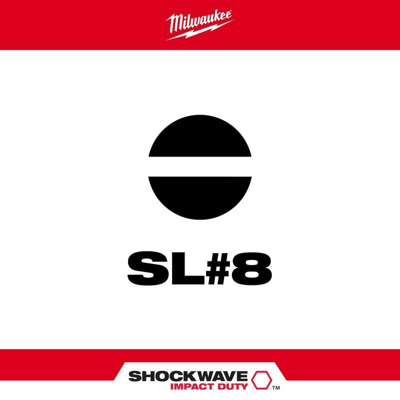 Milwaukee SHOCKWAVE Impact Duty 2 pulgadas x 3/16 pulgadas SL#8 Puntas de destornillador de acero aleado (1 paquete) - 48-32-4919
