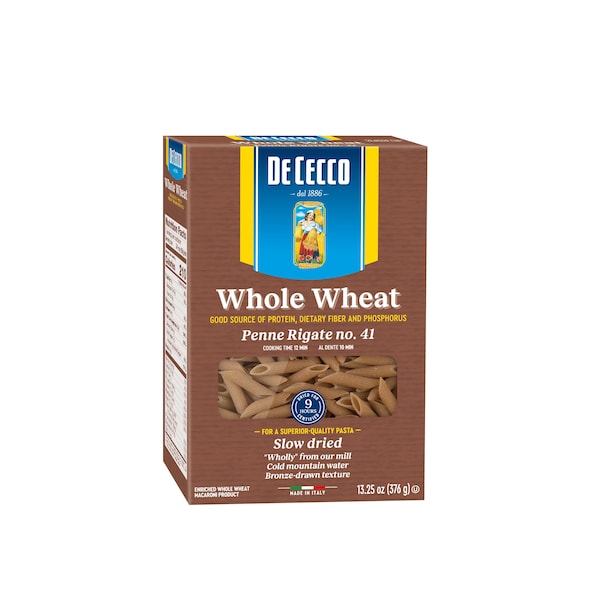 De Cecco De Cecco No. 41 100% Whole Wheat Penne Rigate 13.25 oz. Box, PK12 - VIP1041