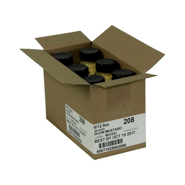 Beaver Beaver Dijon Mustard With Wine 12.5 oz. Bottle, PK6 - 208