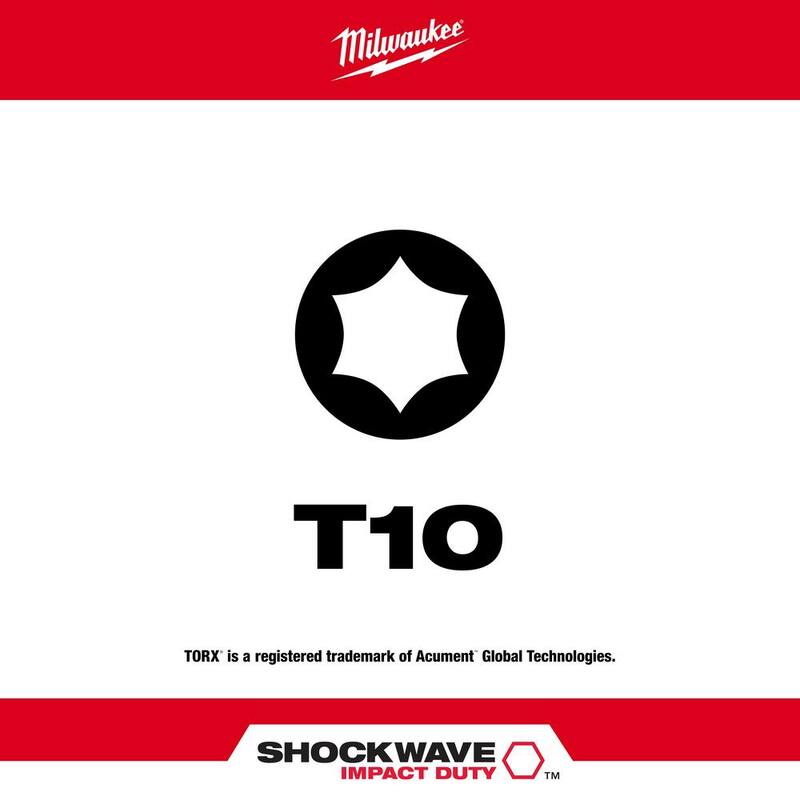 Milwaukee SHOCKWAVE Impact Duty 2 in. Puntas para desatornillador de acero de aleación T10 (paquete de 5) - 48-32-4682
