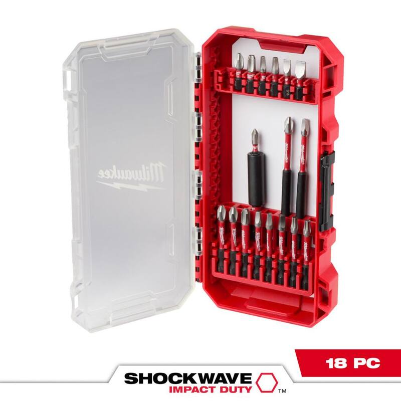 Juego de puntas de destornillador de acero de aleación Milwaukee SHOCKWAVE Impact Duty (18 piezas) - 48-32-4403