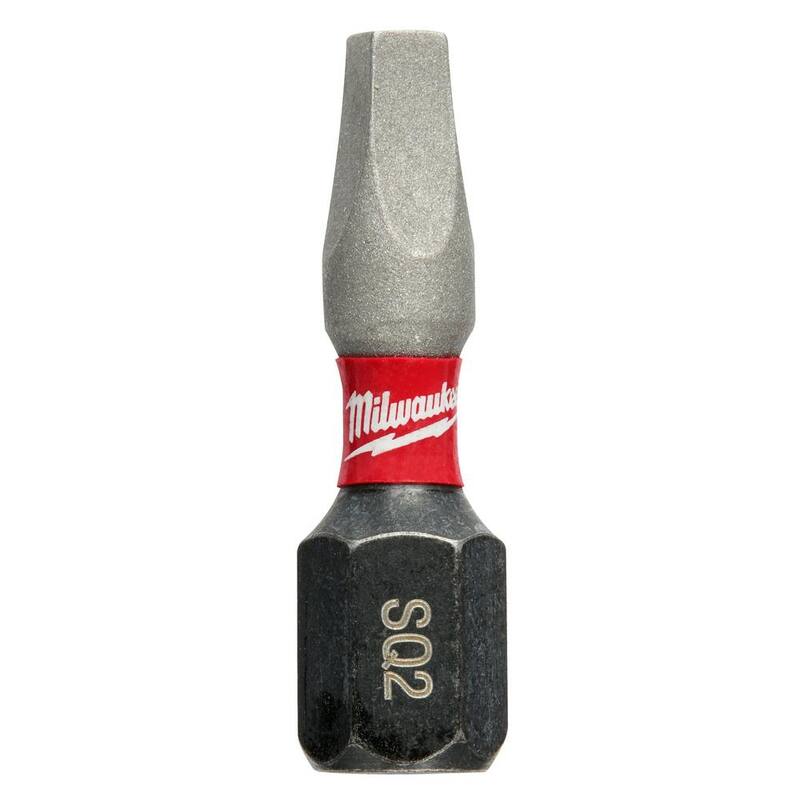 Milwaukee SHOCKWAVE Impact Duty 1 in. Square #2 Alloy Steel Insert Bit (paquete de 10) - 48-32-5008
