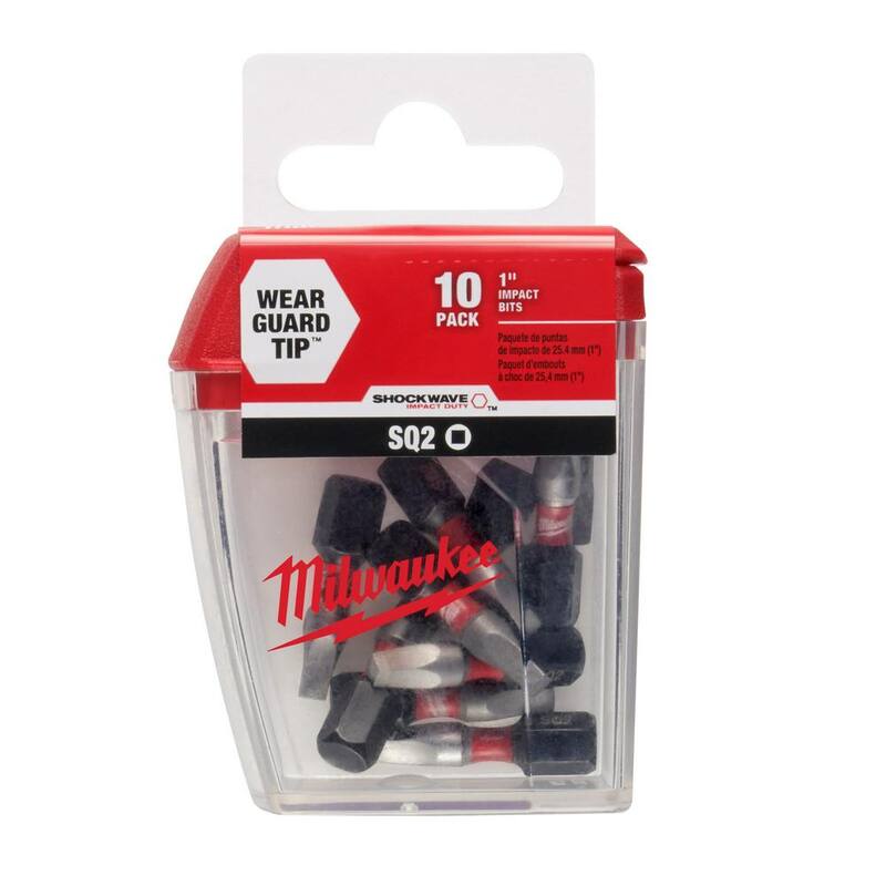 Milwaukee SHOCKWAVE Impact Duty 1 in. Square #2 Alloy Steel Insert Bit (paquete de 10) - 48-32-5008