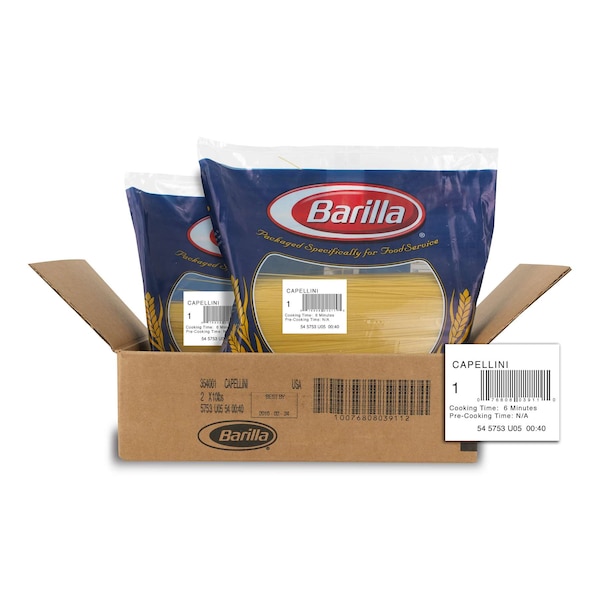 Barilla Barilla Capellini Pasta 160 oz. Bag, PK2 - 1000354001