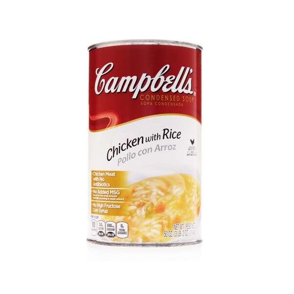 Campbells Condensed Soup Red & White Chicken With Rice Soup 50 oz., PK12 - 000001526