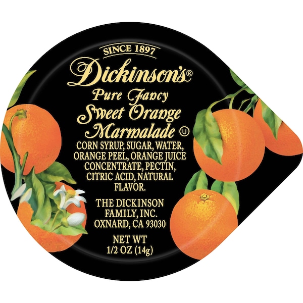 Dickinson Dickinson Portion Control Orange Marmalade 0.5 oz. Jar, PK200 - 5150021118