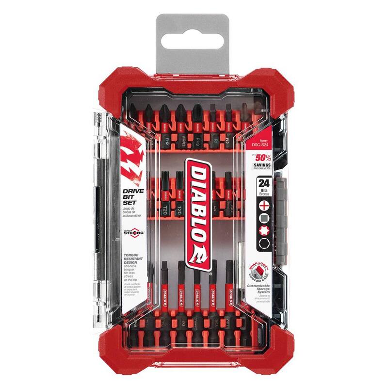 Set de puntas para atornillador de acero DIABLO (24 piezas) - DSC-S24