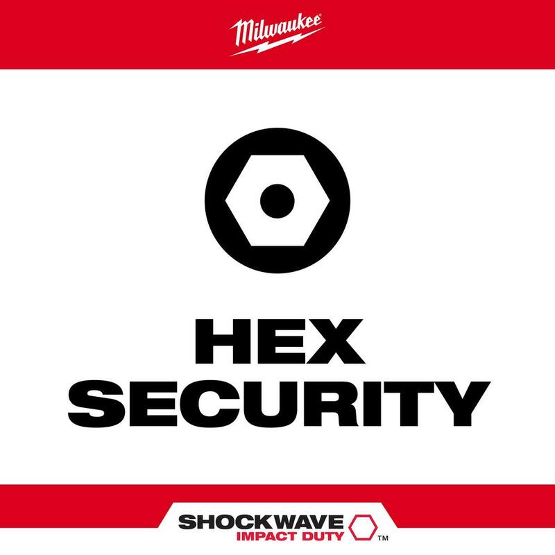 Juego de puntas de destornillador hexagonal de acero de aleación Milwaukee SHOCKWAVE Impact Duty (7 piezas) - 48-32-4619