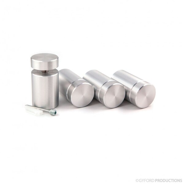 Gyford Décor Round Standoffs, Aluminum Clear Anodized - SOK-10-152