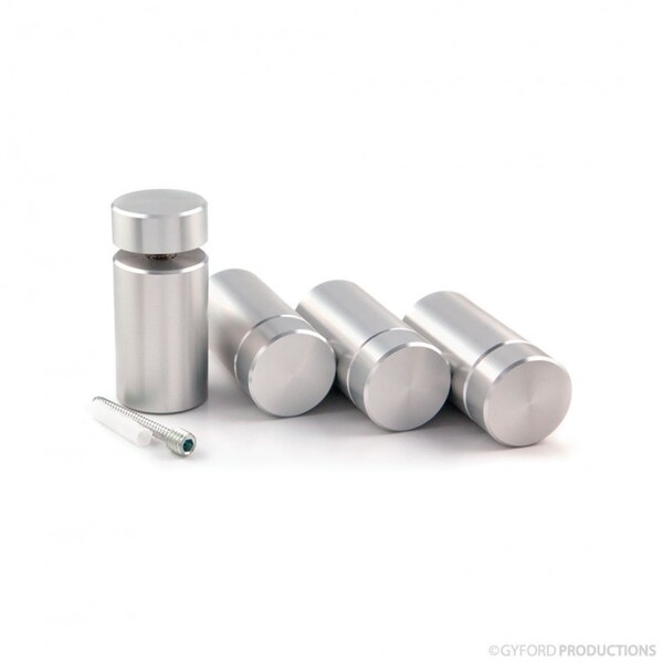 Gyford Décor Round Standoffs, Aluminum Clear Anodized - SOK-3-2