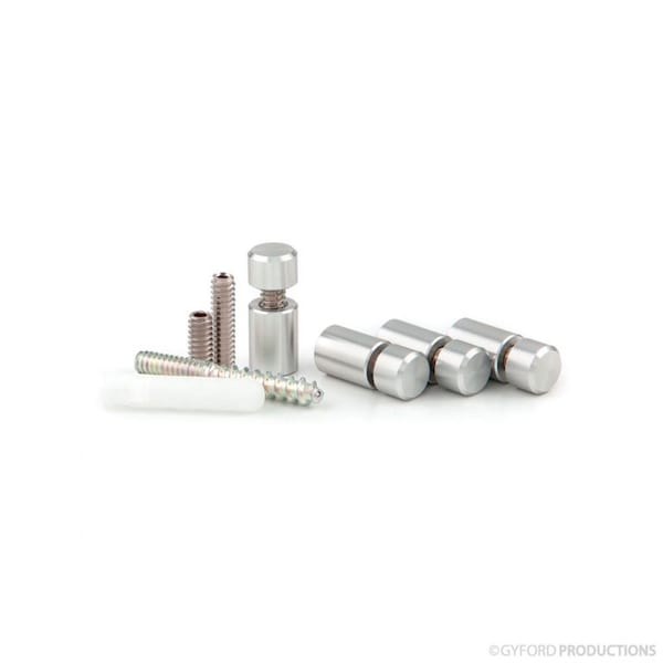 Gyford Décor Round Standoffs, Aluminum Clear Anodized - SOK-7-050