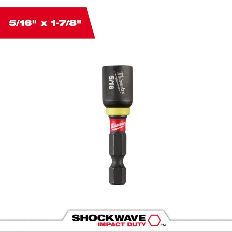 Milwaukee SHOCKWAVE Impact Duty 5/16 pulg. x 1-7/8 pulg. Controlador magnético de tuerca de acero aleado (paquete de 1) - 49-66-4503.