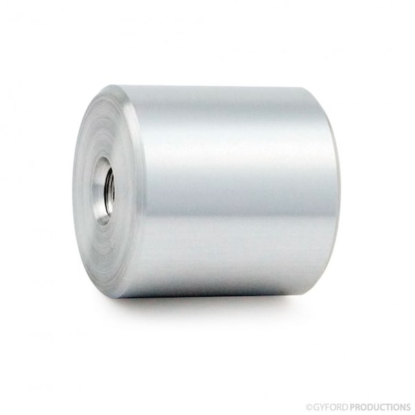 Gyford Décor Round Standoffs, 1 in Bd L, Aluminum Satin Anodized, 1-1/4 in OD - SOCP-1