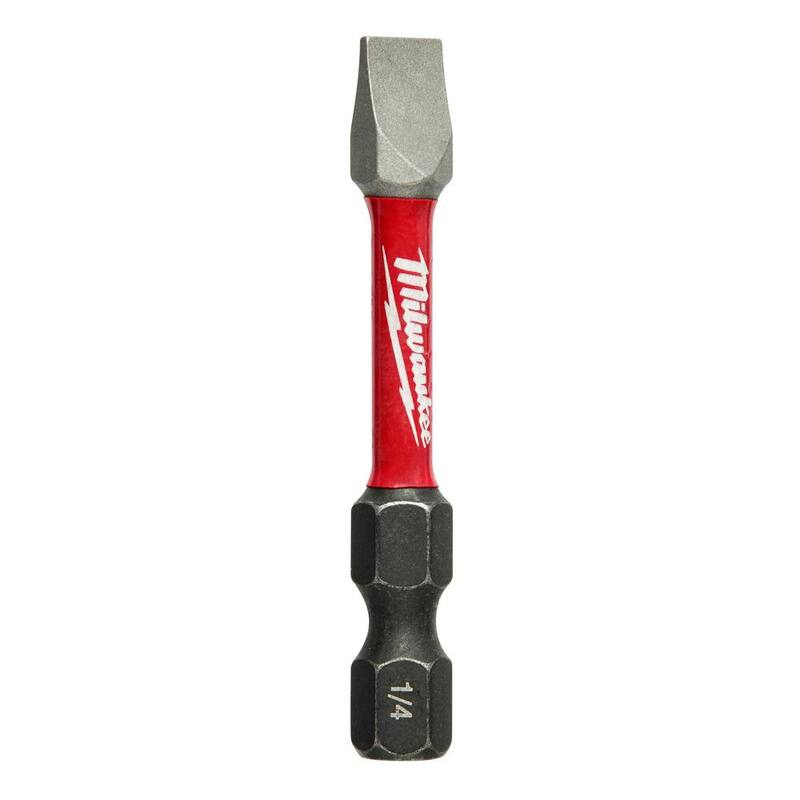Milwaukee SHOCKWAVE Impact Duty 2 pulg. x 1/4 pulg. Punta de destornillador de acero aleado SL#10 (1 paquete) - 48-32-4918
