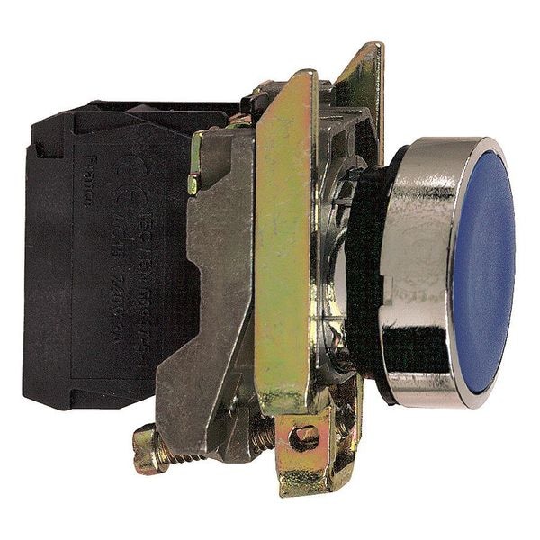 Botón pulsador no iluminado Schneider Electric, 22 mm, 1NO, Azul - XB4BA61