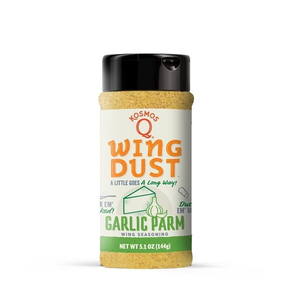 Kosmos Q Wing Dust KOS-GARPM-15X1 Wing Seasoning, Garlic Parmesan, 5 oz Bag - KOS-WD-GP-SHK